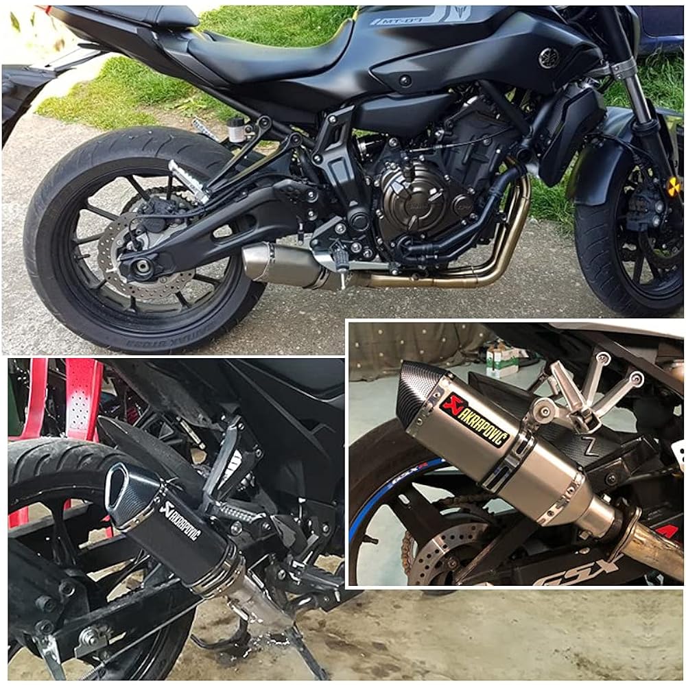 Slip-on Muffler Bike Silencer General Purpose Length 300mm 50.8mm Stainless Steel Bike Muffler Silencer Motorcycle Baffle Exhaust Pipe Exhaust Pipe (A)