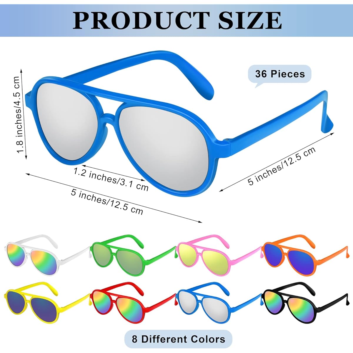 Elcoho 36 Pack Kids Sunglasses Bulk Party Favors, Neon Sunglasses Boys and Girls Sunglasses, Perfect for Summer Beach Party Favors, Pool and Birthday Party Supplies