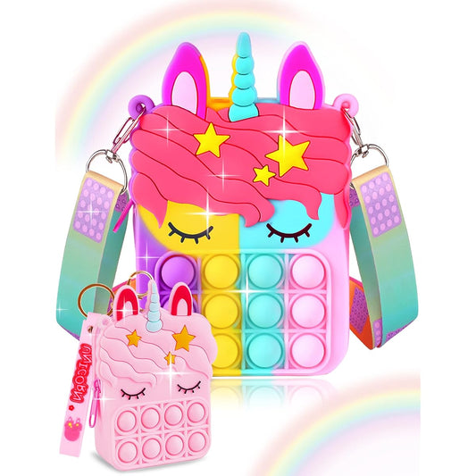 Aucma Unicorn Gifts for Girls Toy Wallet Purse Pink Unicorn Crossbody Bag for Kids Age 3 4 5 6 7 8 9 10 11 12 Birthday Valentine Gift Christmas Present Christmas Gift