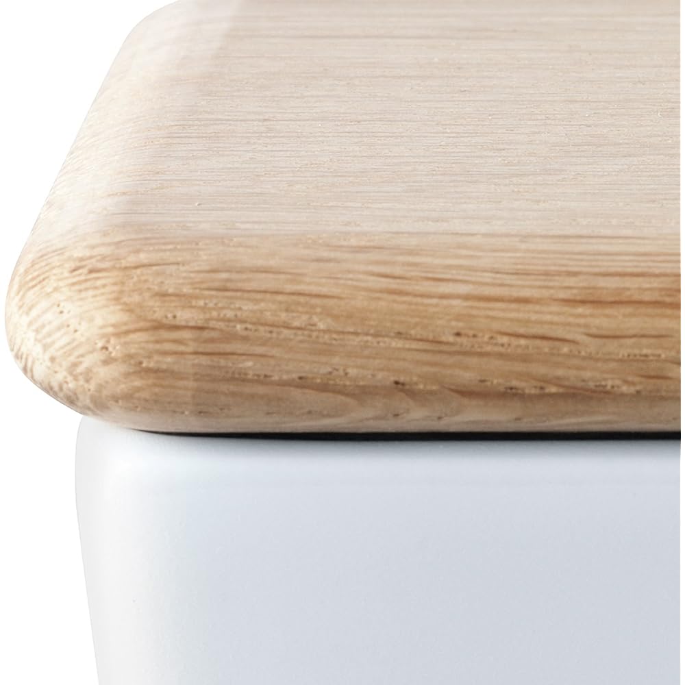 LSA Butter Case with Wood Lid White Height 7cm DINE P030-00-997