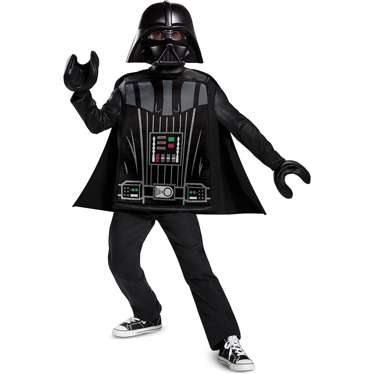 Lego Darth Vader Costume for Kids, Classic Lego Star Wars Themed Children's Character Outfit, Child Size Small (4-6) Black