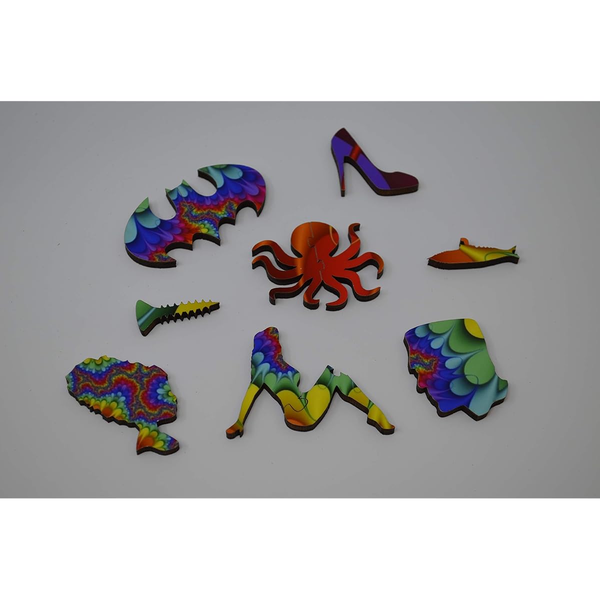 Nautilus Puzzles Colorful Wooden Jigsaw Puzzle - Trippy - 250 Unique Wooden Pieces - Made in the USA