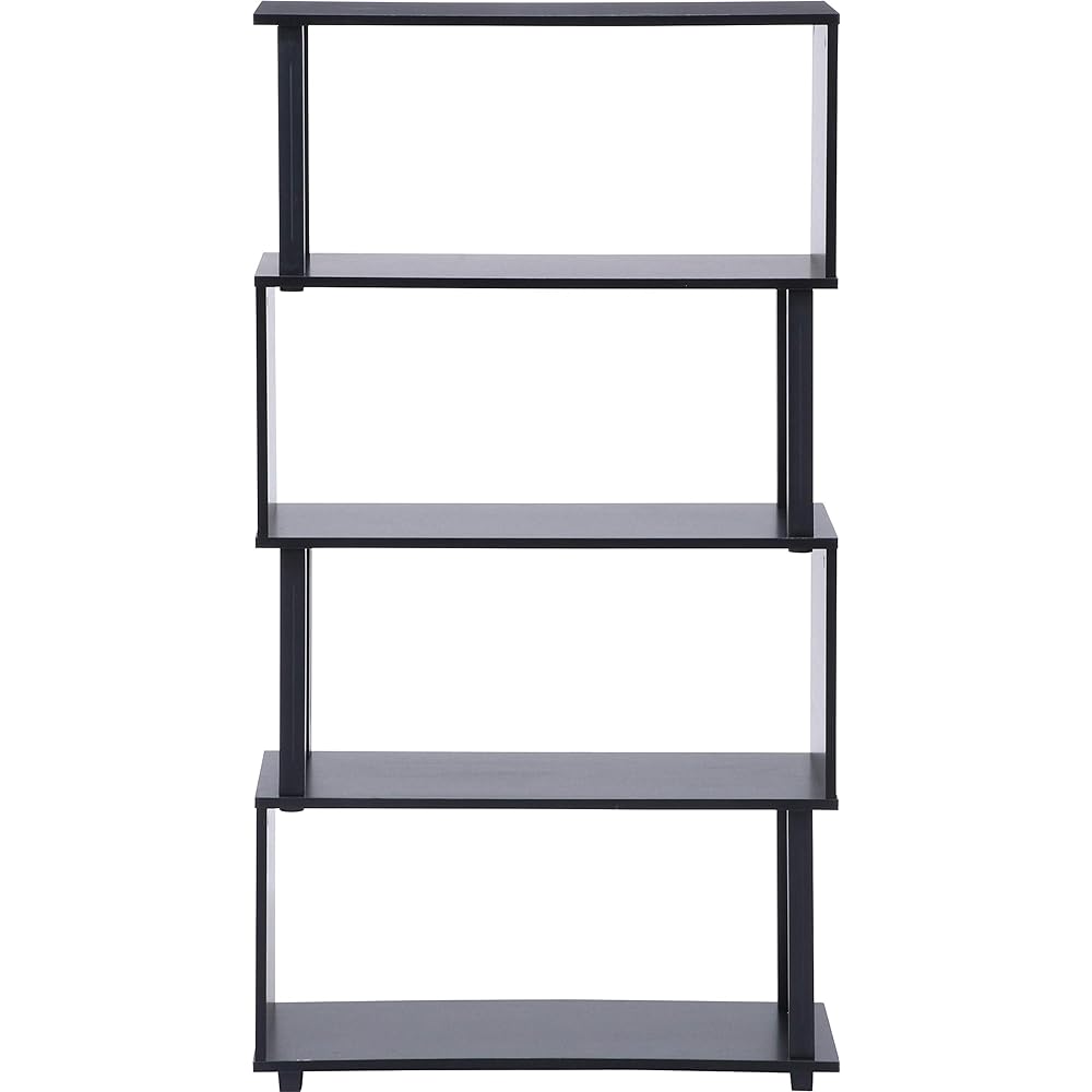 Fuji Boeki Open Rack Display Rack 4 Tiers Width 80cm Height 148.3cm Brown Black Easy Assembly Fit 99600