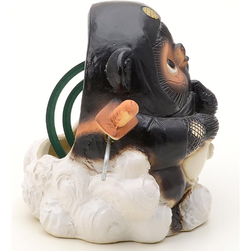 Shigaraki Ware Mosquito Coil Mosquito Sprayer Ninja Tanuki Doron Mosquito Coil Holder Holder Stand Height 16.5cm Made in Japan A031-03