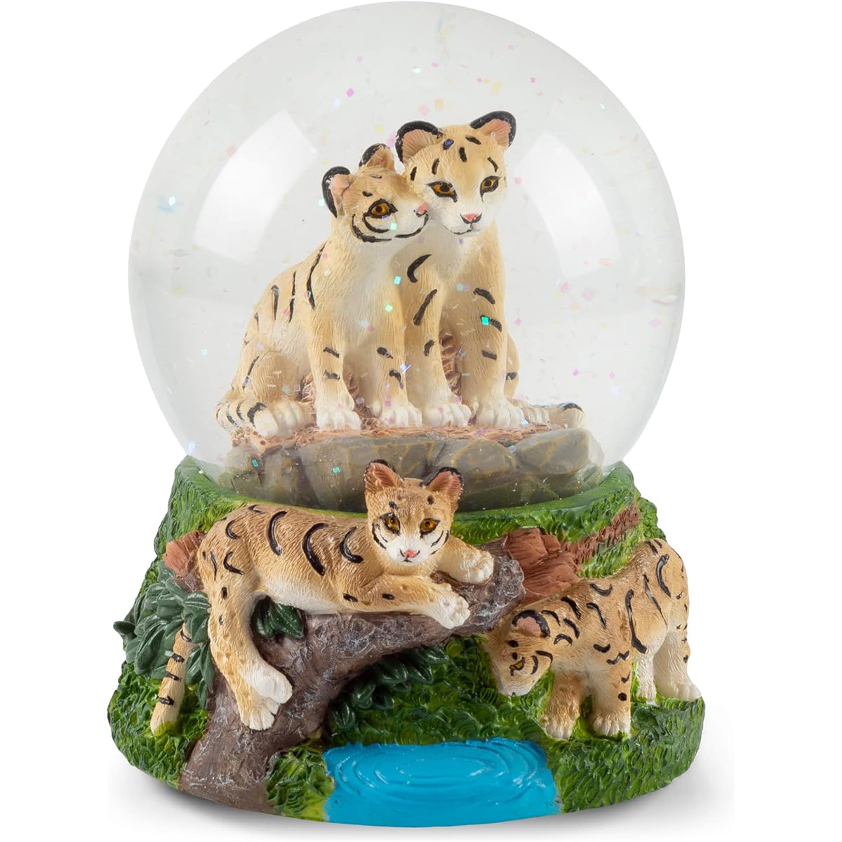 Endangered Clouded Leopard 100MM Water Globe Plays Tune Wave Only Just Begun
