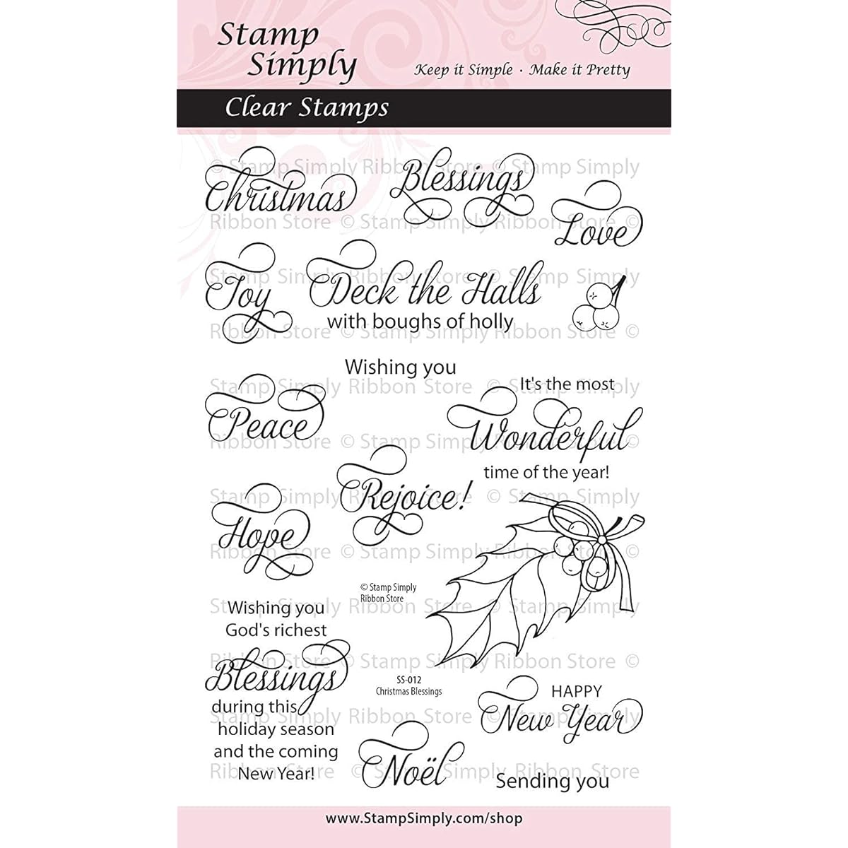 Stamp Simply Clear Stamp Christian Religious Christmas Blessing 4x6 inch Sheet - 16 Count
