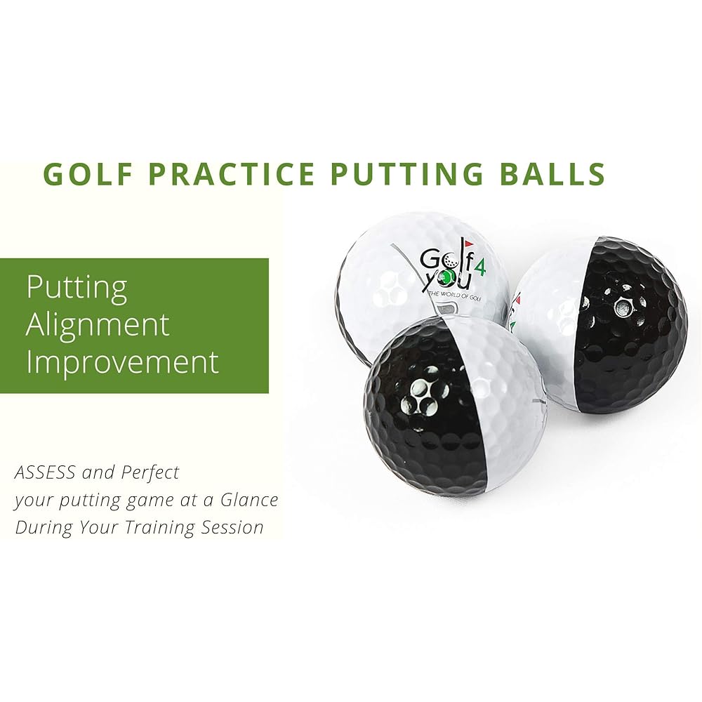 Putting aid for golf practice. Pack of 3 high quality golf practice balls. A true roll putting ball. Golf Practice Training Alignment Improvement Golf Practice Training Putting Balls