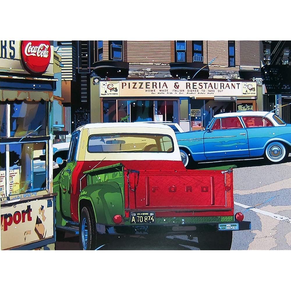 Hideto Suzuki◆[Ford Downtown]◆Art print◆Framed 53x43cm◆