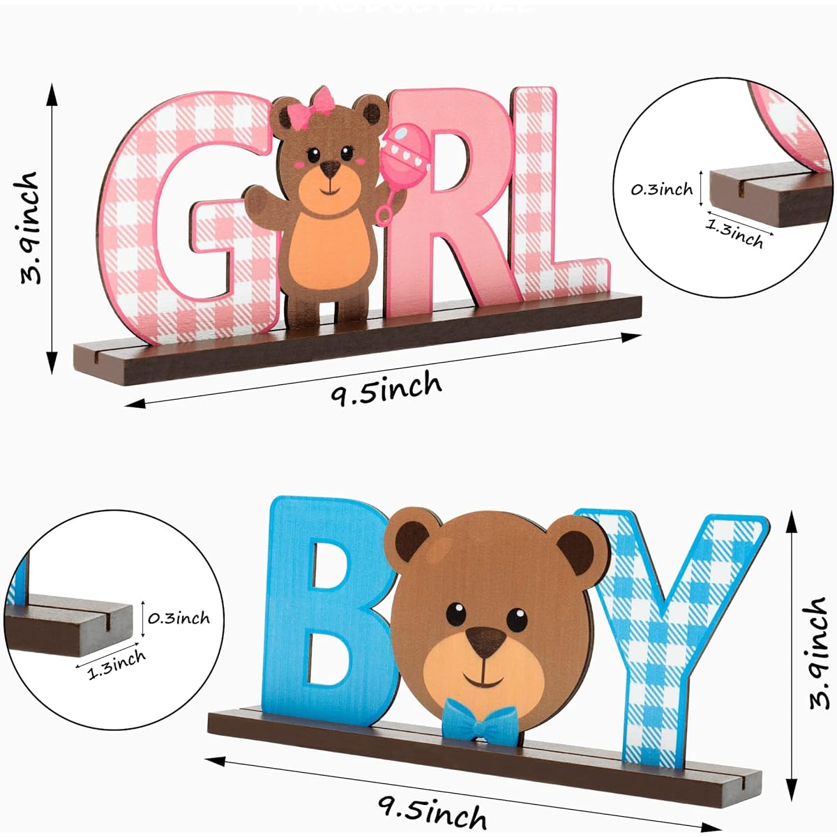C1krint Bear Gender Reveal Centerpiece