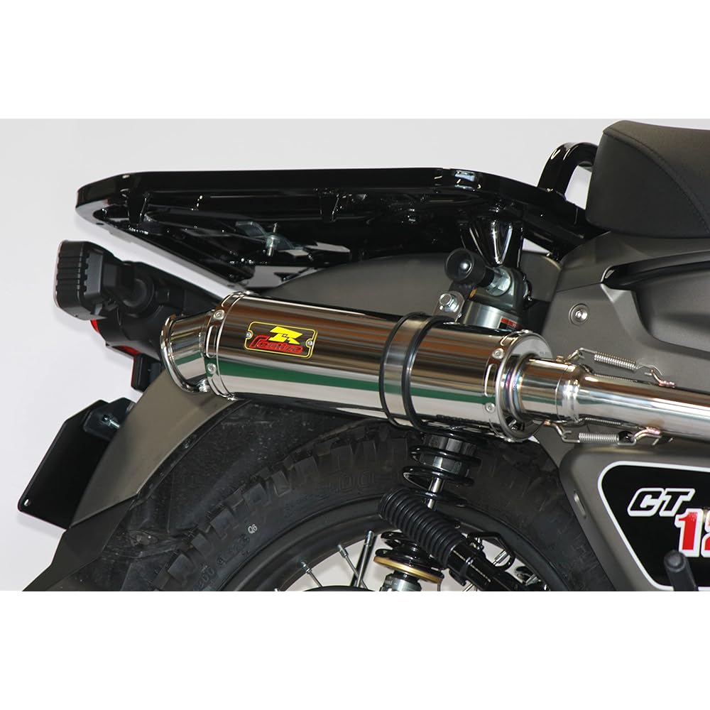 Realize Hunter Cub Motorcycle Muffler CT125 8BJ-JA65 2BJ-JA55 2020~ EMPLESS SUS Stainless Steel Up Type Muffler Honda Custom Dry Carbon with Heat Guard CT125 HUNTER Cub 415-101-00 Silver