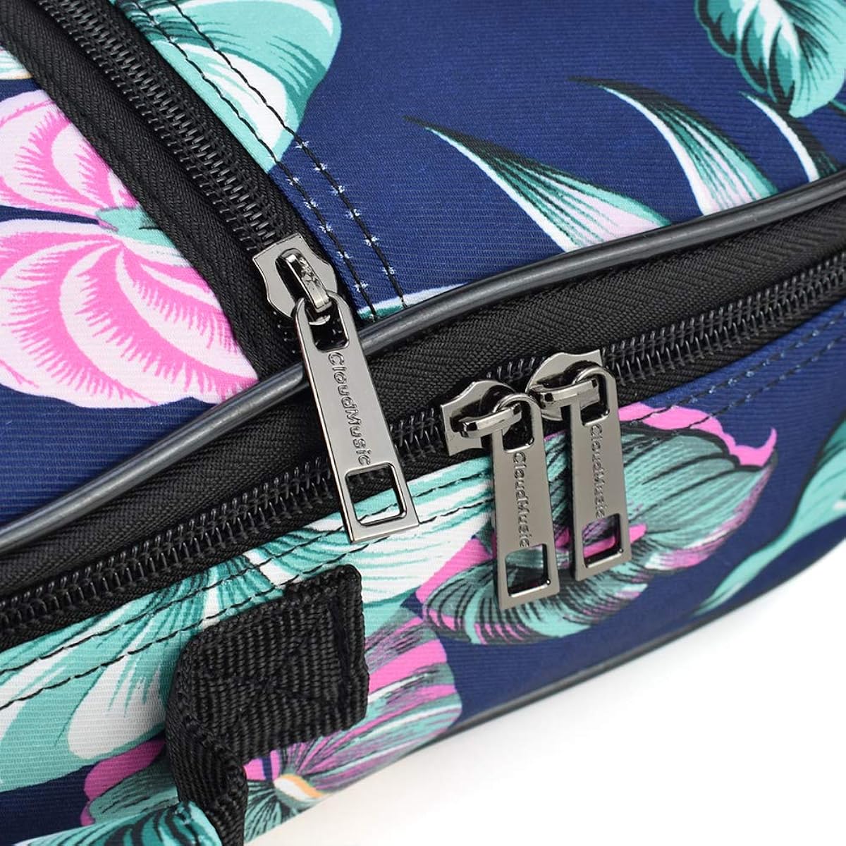 CLOUDMUSIC Ukulele Case Waterproof Ukulele Backpack Hawaiian Hibiscus Flower for Soprano Concert Tenor Multicolor