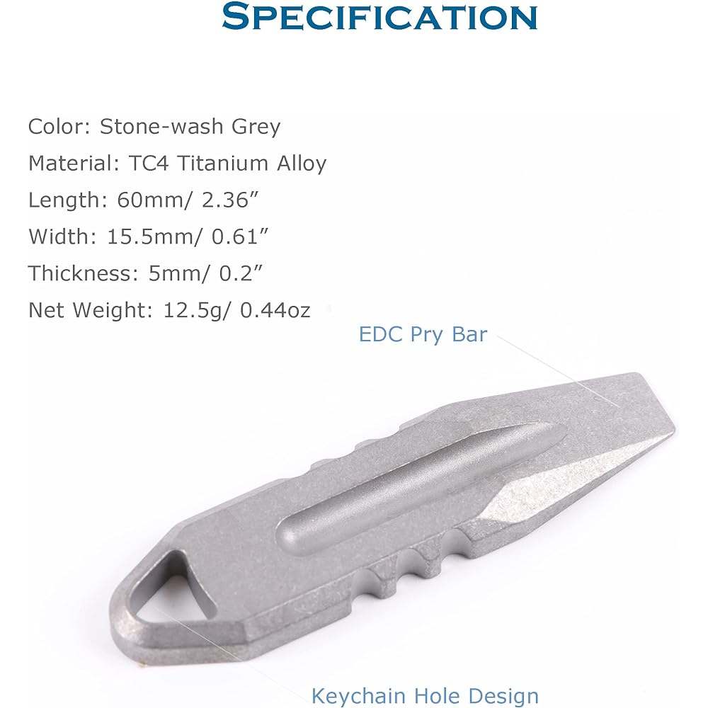 Hamans Titanium EDC Prybar Portable Mini Keychain