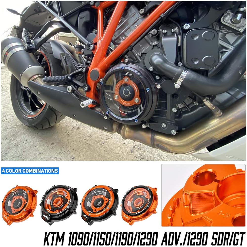 Motorcycle Transparent Clutch Cover Spring Retainer R Pressure Plate Engine Guard Protector Frame Slider Suitable for K.T.M 1050 1090 1190 1290 Adventure ADV Super Duke R/GT SDR 3.0 (No.2)