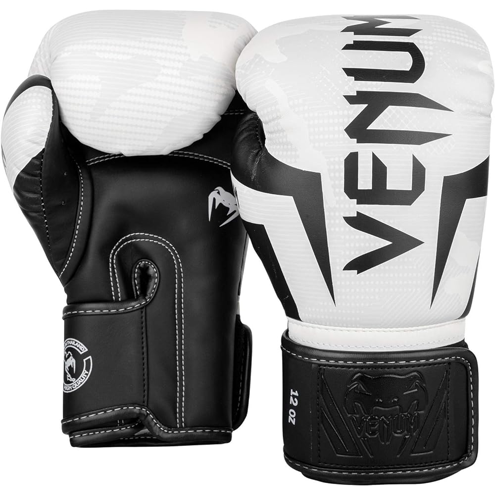 Venum Elite Boxing Gloves White/Camouflage 16oz