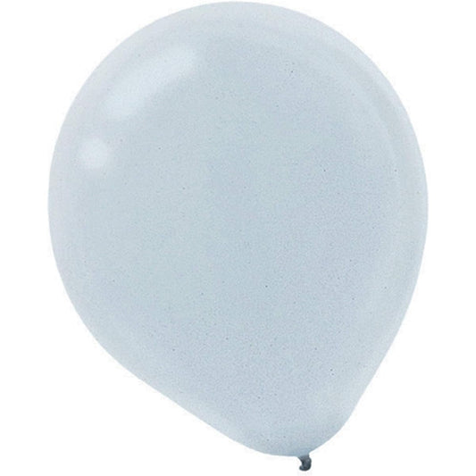 Amscan Lustrous Pearlescent Latex Balloons (15 Count), 12 Inch, Silver