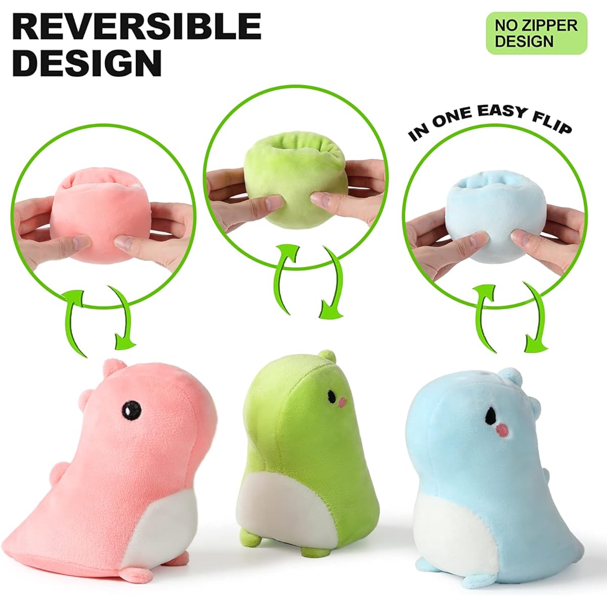 Onsoyours Dinosaur Plush Toy Mom with 3 Dinosaurs in Her Belly, Cute Dinosaur Stuffed Animals 4 Pieces for Kids Girls Boys (Blue Dinosaur Family)