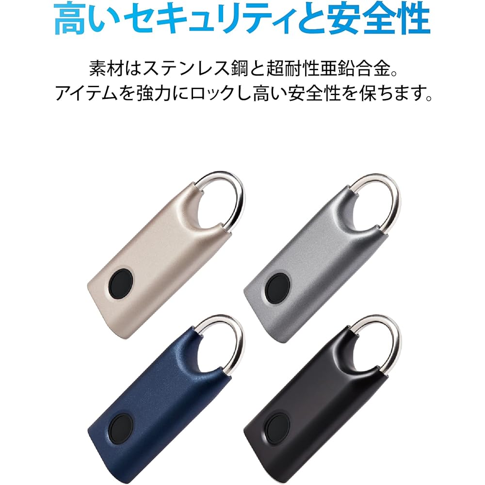 Up to 10 people can be registered! Fingerprint authentication padlock Fully waterproof and dustproof TYPE-C cable charging 365 days standby LEXON LL128X Gunmetal