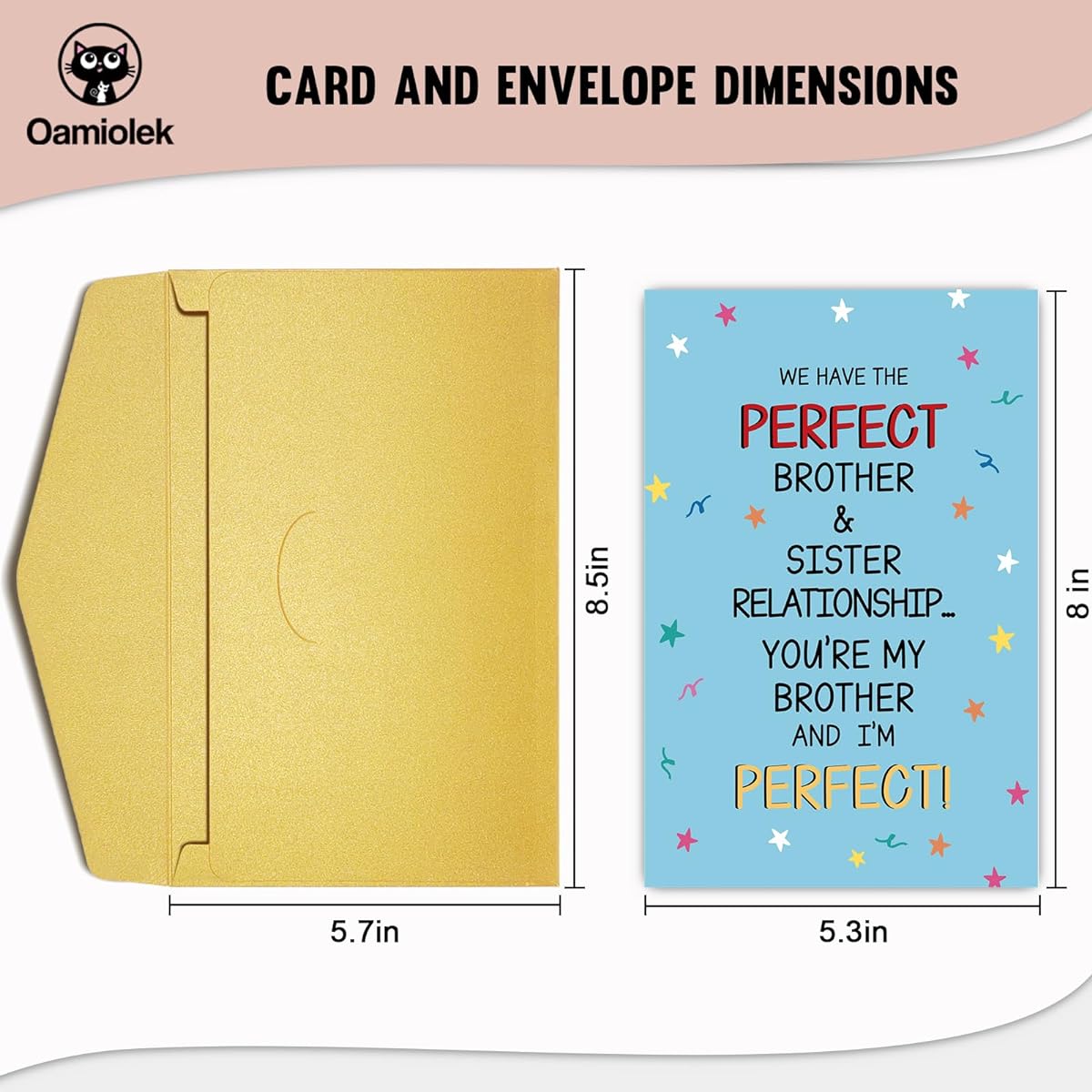 Oamiolek Funny Birthday Cards for Brothers, Cheeky Birthday Cards for Sisters, Gifts from a Bro, Birthday Cards for We Have The Perfect Brother and Sister