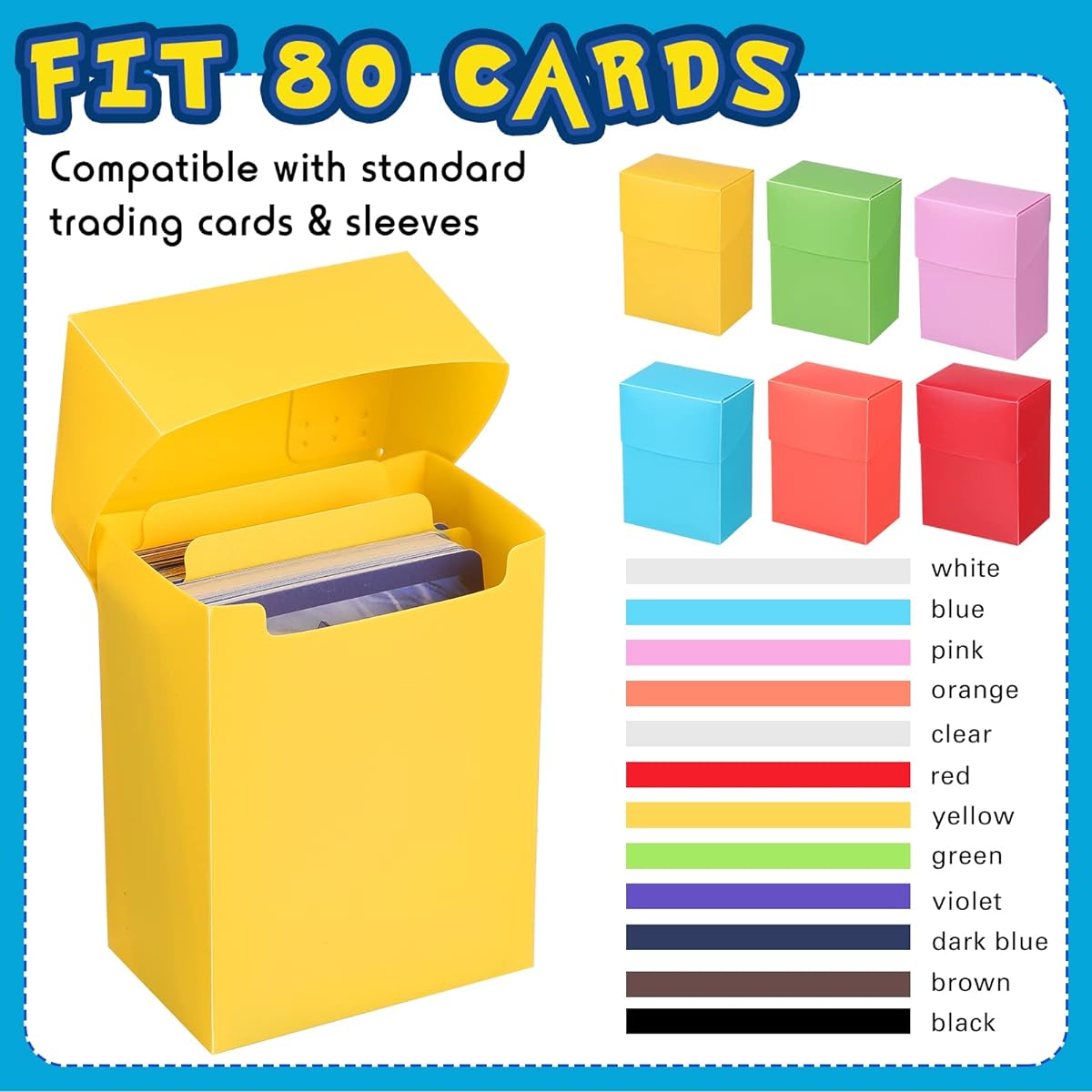 TCG Deck Card Box 32 Packs Large Capacity with 64 Dividers Fits Over 80 Cards for Trading Cards Sports Games