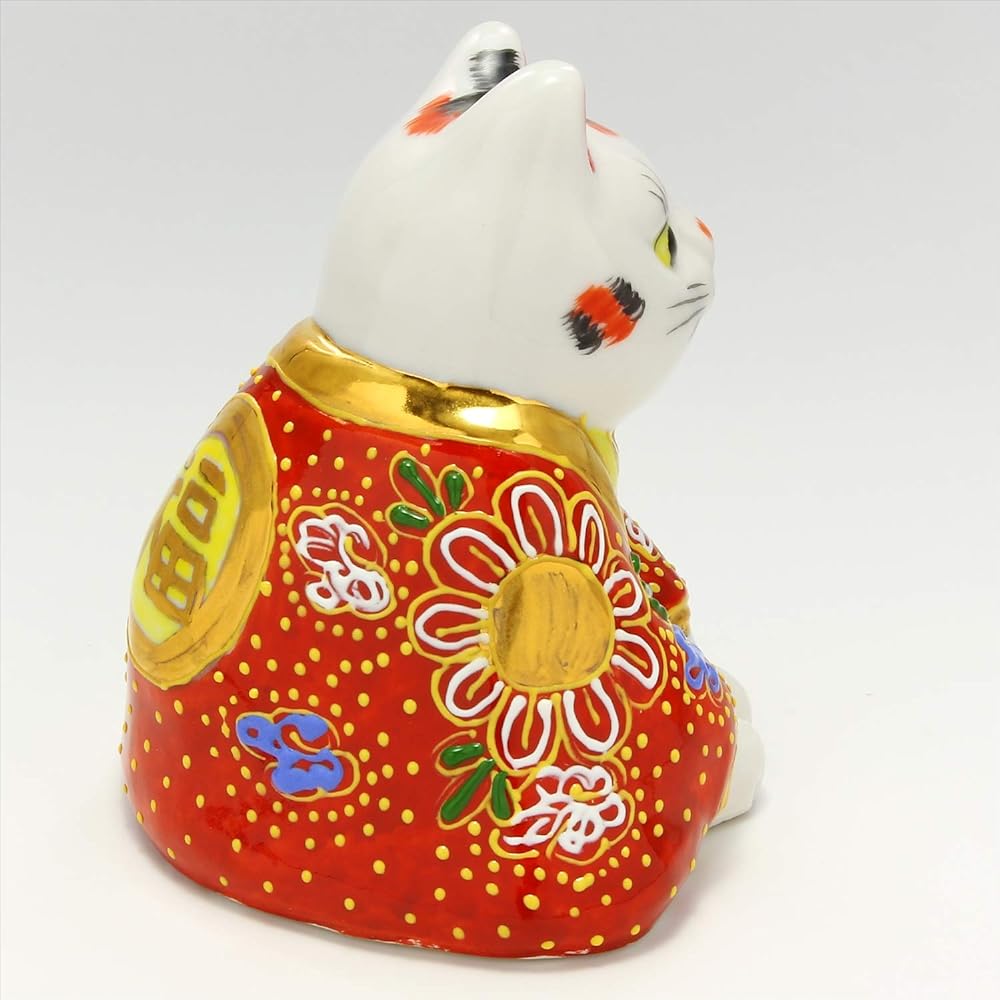 Kutani Ware Ofuku Neko No. 3 Saki (with cushion)