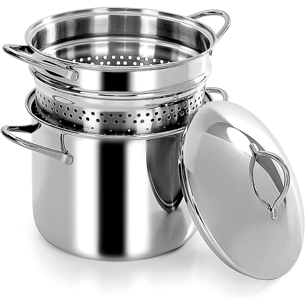 Barazzoni Pasta Pot Stainless Steel IH Compatible ∅22 x H22cm Pasta Pot PASTAMANIA 401049022