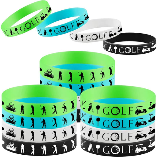 48 Pieces Golf Rubber Bracelet Silicone Wristband Party Supplies Sports Theme Birthday Baby Shower Party Decorations Party Favors