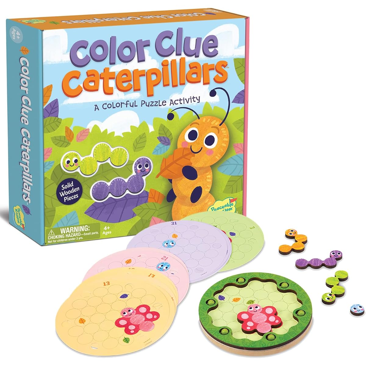 Peaceable Kingdom Color Clue Caterpillars – Magnetic Puzzle for ages 4 and up