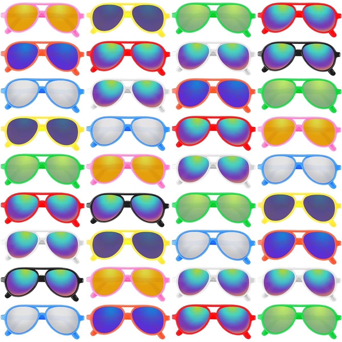 Elcoho 36 Pack Kids Sunglasses Bulk Party Favors, Neon Sunglasses Boys and Girls Sunglasses, Perfect for Summer Beach Party Favors, Pool and Birthday Party Supplies