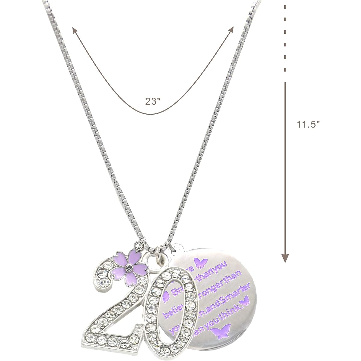 20th Birthday 20th Birthday Necklace 20th Birthday Necklace Gift 20th Birthday Bracelet for Women 20th Birthday Bracelet Gift for Women 20th Birthday Decorations, 2XL, Stainless Steel