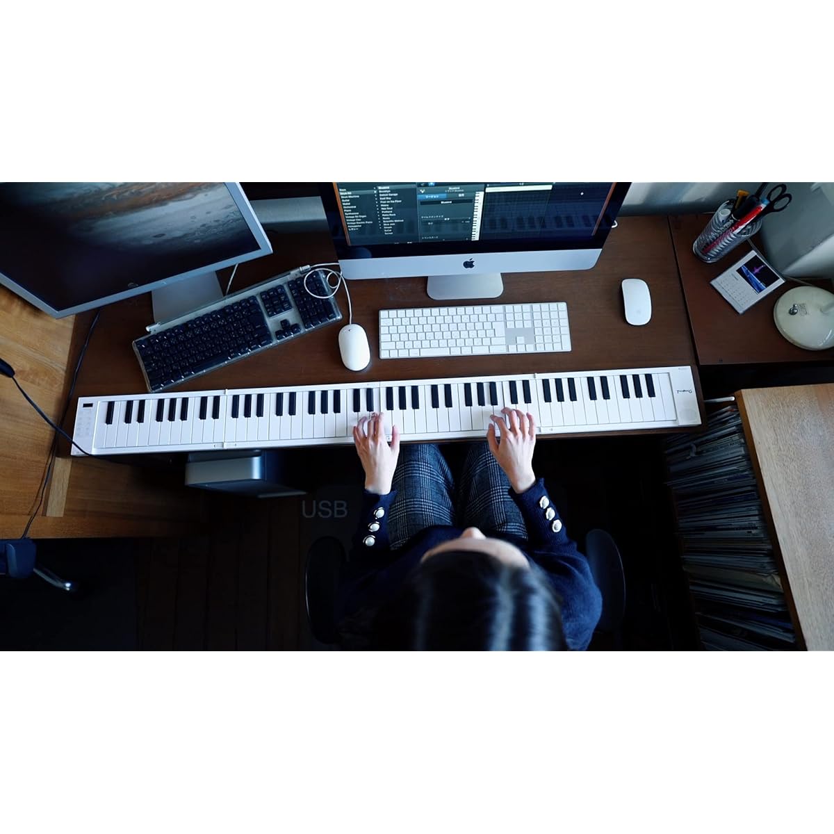 TAHORNG ORIPIA88 + Pre-Piano Lesson Idea Collection + Olipia Piano Sticker Olipia 88 White OP88 ORIPIA PIANO STICKERS TAHORNG 88-key Foldable Electronic Piano Musicanova Ongaku-no-Tomosha ONTOMO MOOK