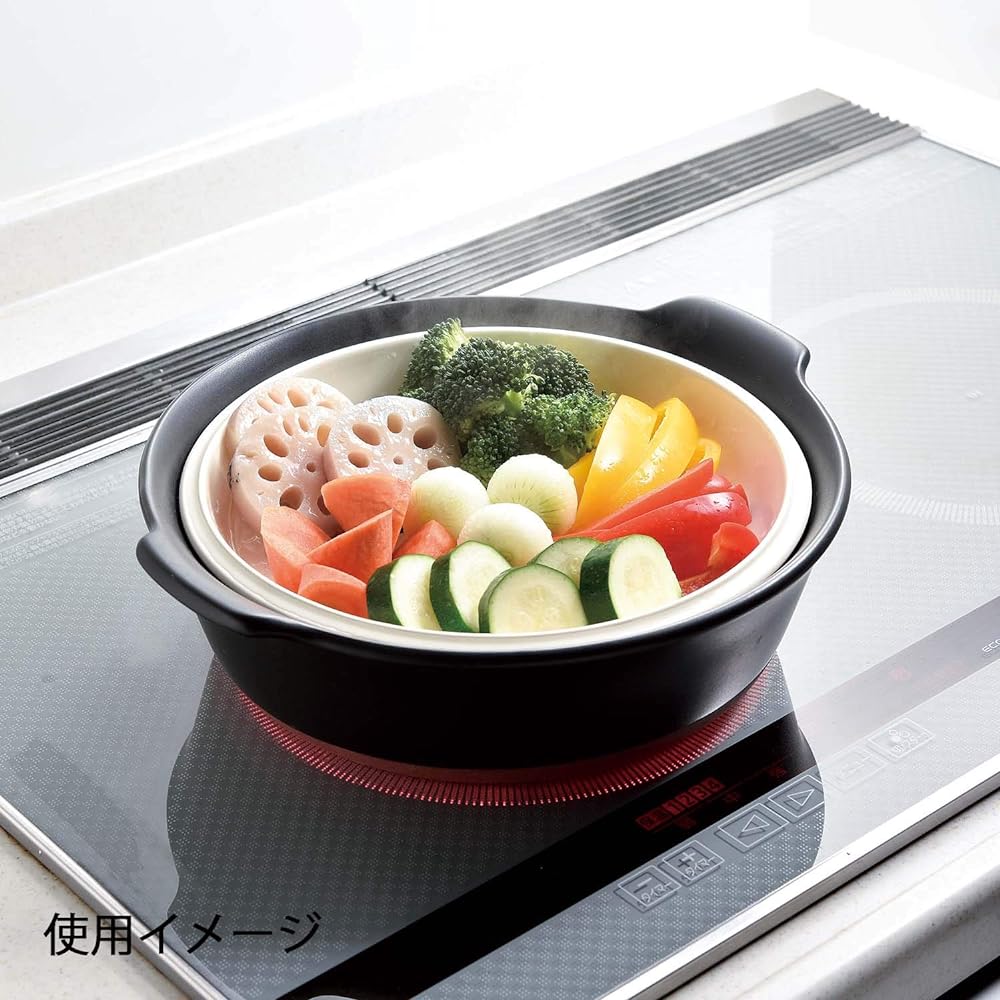 Banko-yaki Steamed Earthen Pot No. 9 IH Compatible 2.4L Kikuka Konahiki Made in Japan 18223