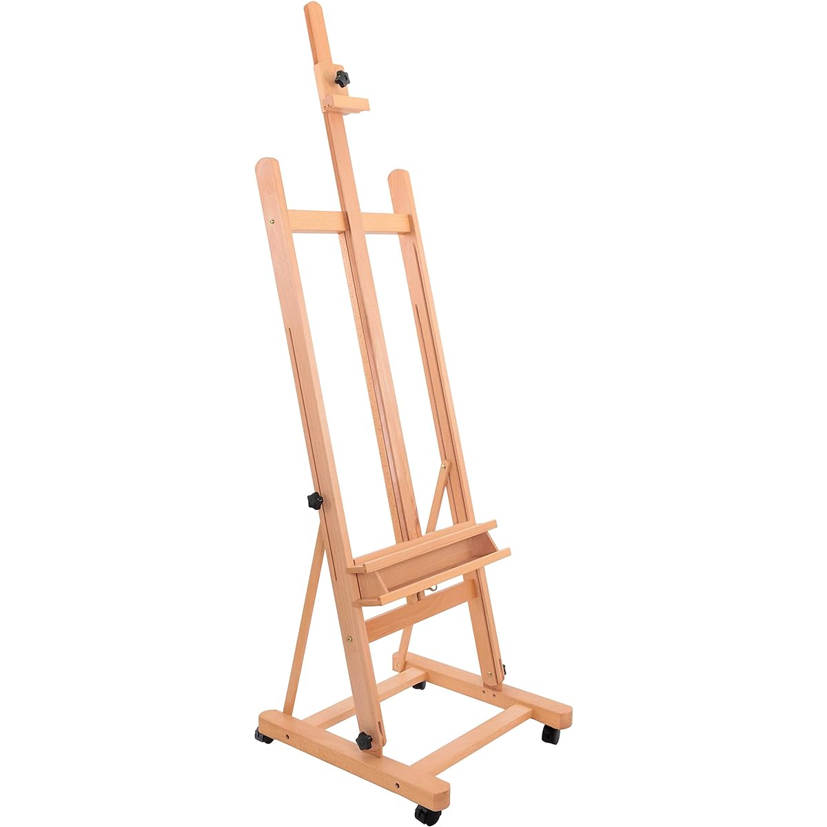 US Art Supply 70 to 96 inch Tall Adjustable Classic Hand-Finished Wood Studio Adjustable H-Frame Artist Easel by US Art Supply