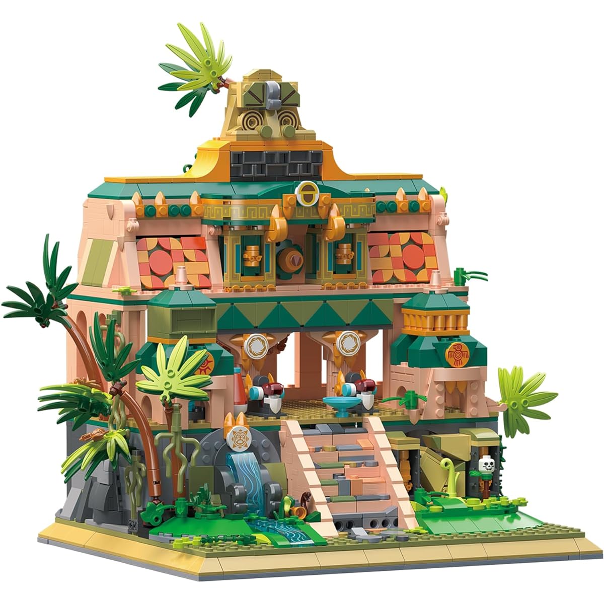 LULUFUN Blocks The Lost Temple Building The Lost Temple Toy 3D Puzzle Temple Mini Blocks Kids Adults Gift Interior Assembly Time Killer Hobby Popular