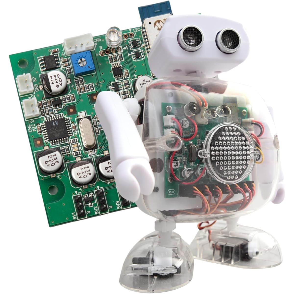 Programming robot "Kumkum (introductory model)" A Japanese talking bipedal robot that speaks and moves by programming with Python, Arduino, and Scratch.