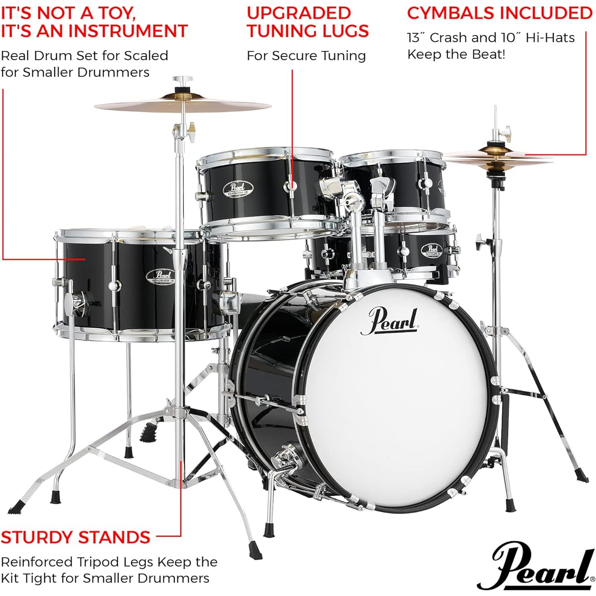 Pearl Junior Size Drum Set ROADSHOW JR. Jet Black RSJ465/C #31