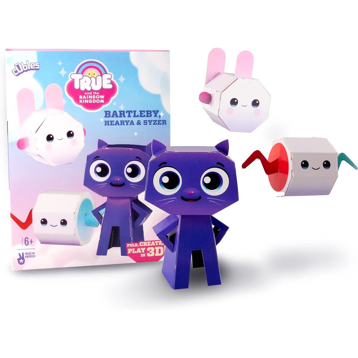 Cubles Bartleby from "True and The Rainbow Kingdom" - Fun and Sturdy Paperboard Action Figure - Puzzle + Origami = STEM Craft Collectible - No Glue, No Scissors -