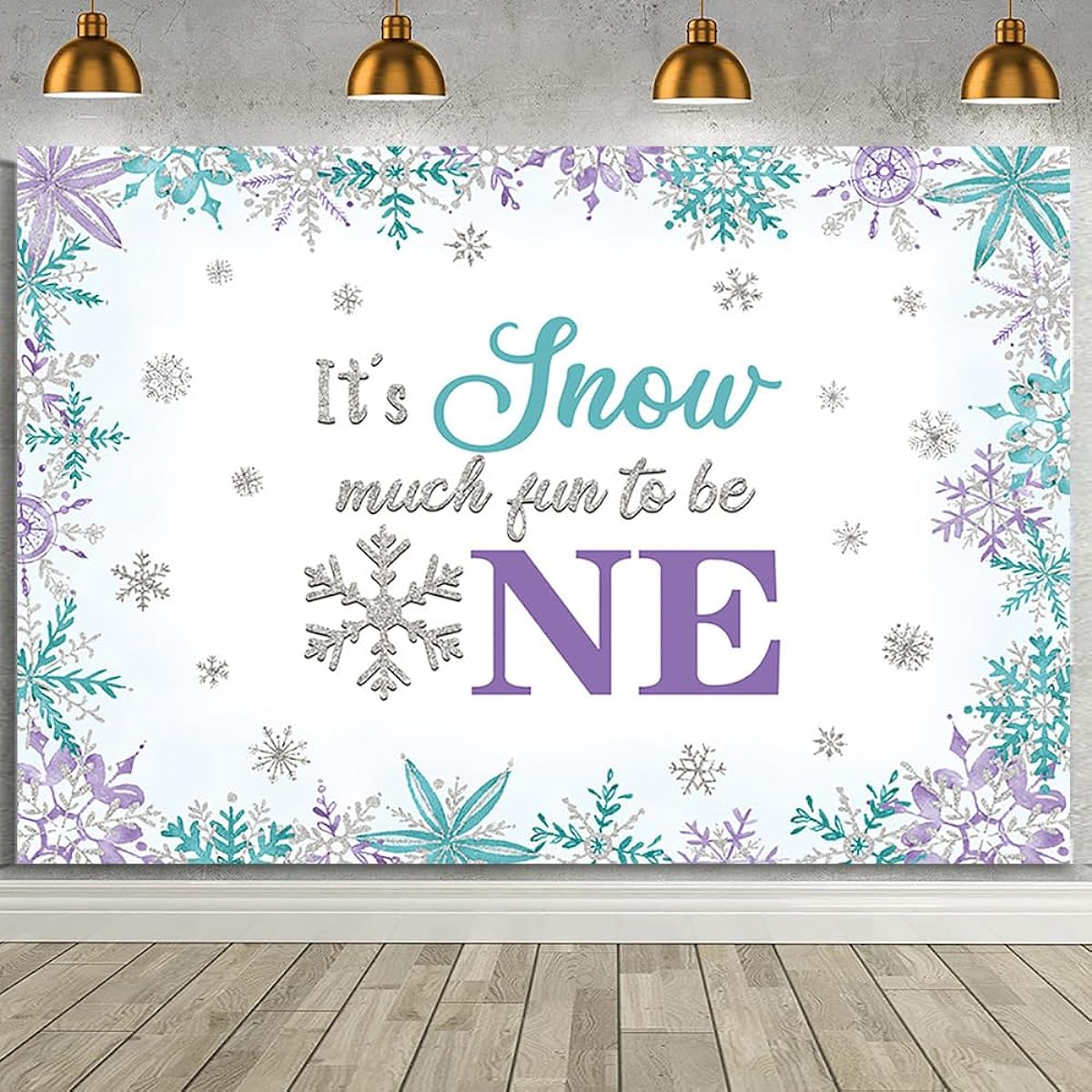 MEHOFOND Winter Happy 1st Birthday Backdrop It's Snow Much Fun to Be One Snow Much Fun to Be One Snowflake Happy Birthday Party Background Party Decorations Cake Table Decor Photo Booth Props 7x5ft