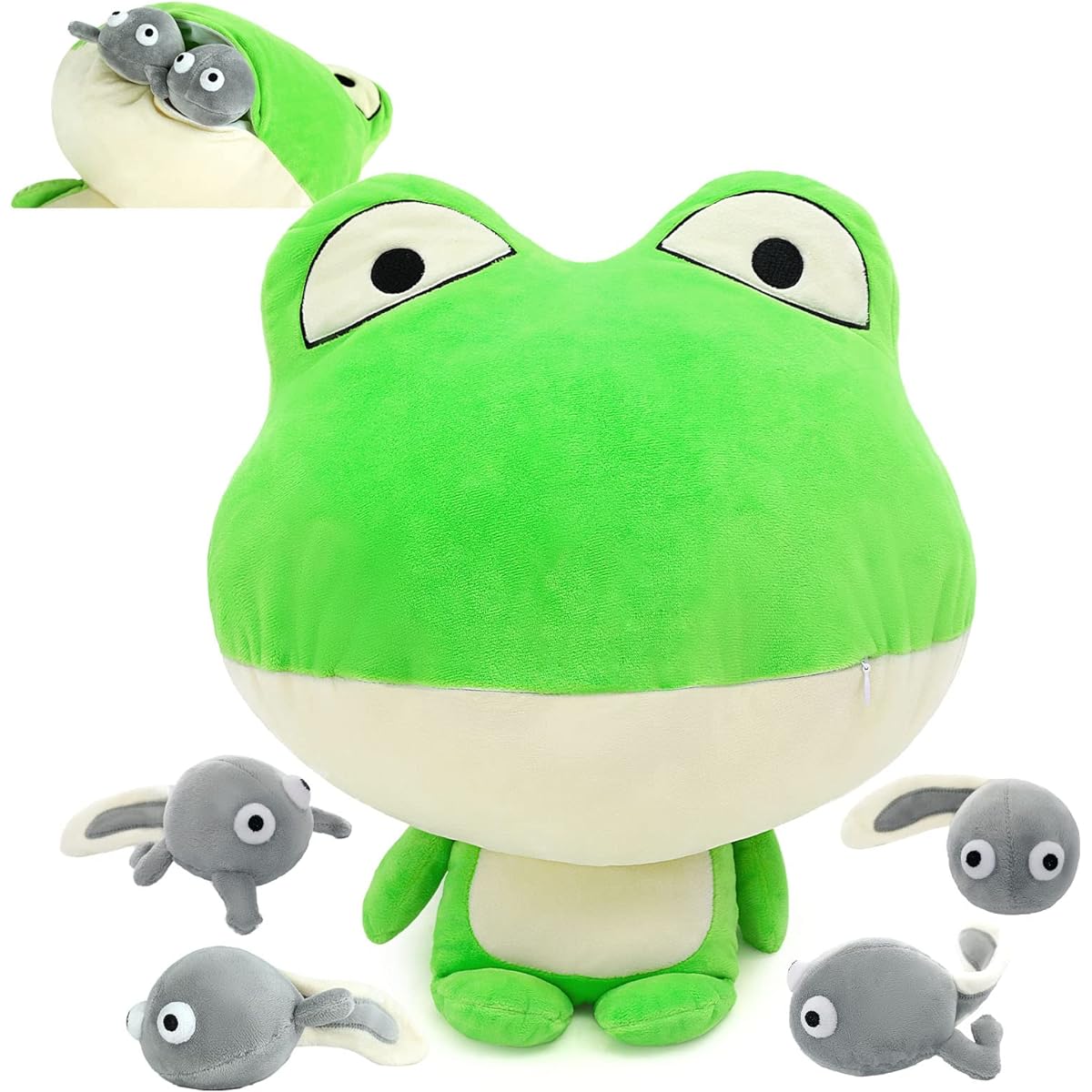 Tezituor Stuffed Animals Frog Plush Toy 18 Inch Cute Frog Stuffed Animals Mommy Frog Stuffed Animal with 4 Baby Stuffed Animals Mommy and Baby Stuffed Animals for Kids Boys Girls
