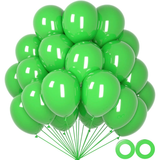 70pcs Green Balloons 12inch Latex Balloons Garland Arch for Birthday Baby Shower Wedding Valentine's Anniversary Party Decorations with 2 Ribbons