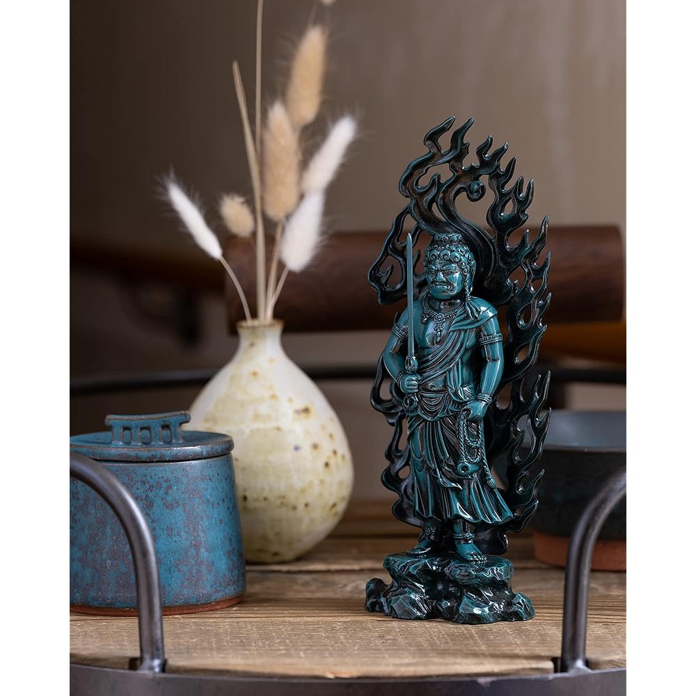 Buddha statue Fudo Myo-o 21cm (bronze painted) Buddhist sculptor: Hideun Makita Prototype ___ (born in the year of the Rooster) Twelve Zodiac Guardians Zodiac Takaoka Copperware (Fudo Myoo/L_b)