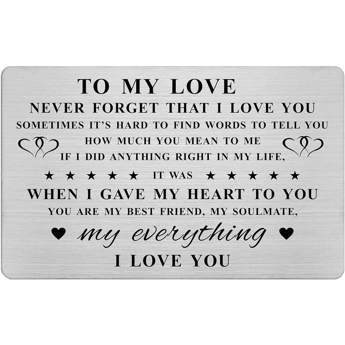 Jzxwan I Love You Gifts for Her, To My Love Wallet Cards, Romantic Anniversary Cards for Wife Girlfriend, Mini I Love You Notes, Christmas Valentine's Day, Birthday, Soulmate Gifts for Women