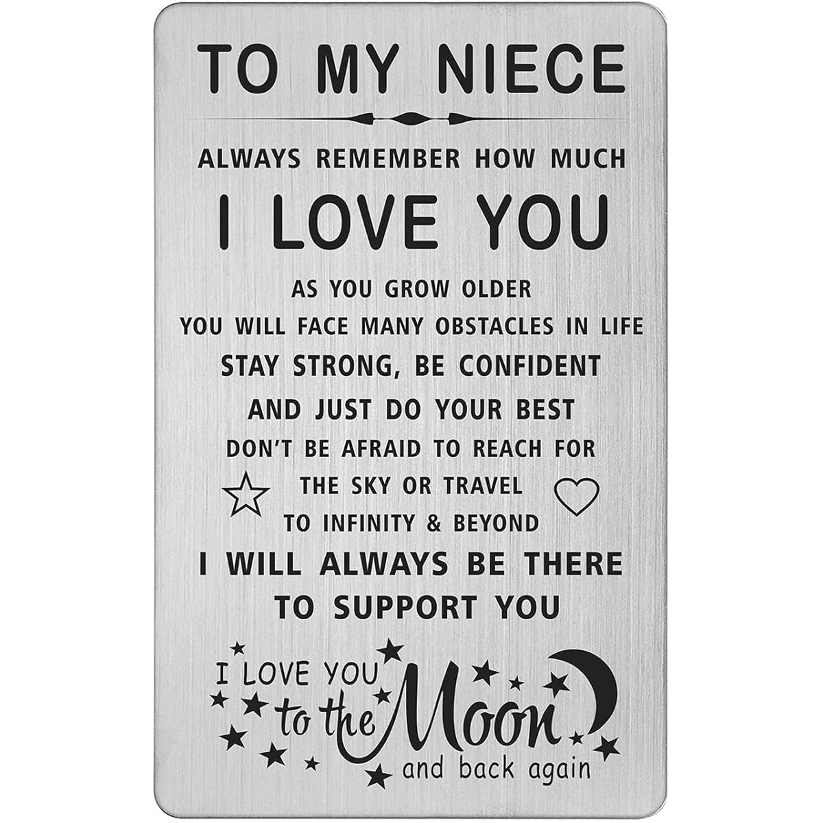 TANWIH Niece Gifts Wallet Card Aunt Uncle Niece Birthday Graduation Gift Card I Love You Niece Adult Christmas Gift