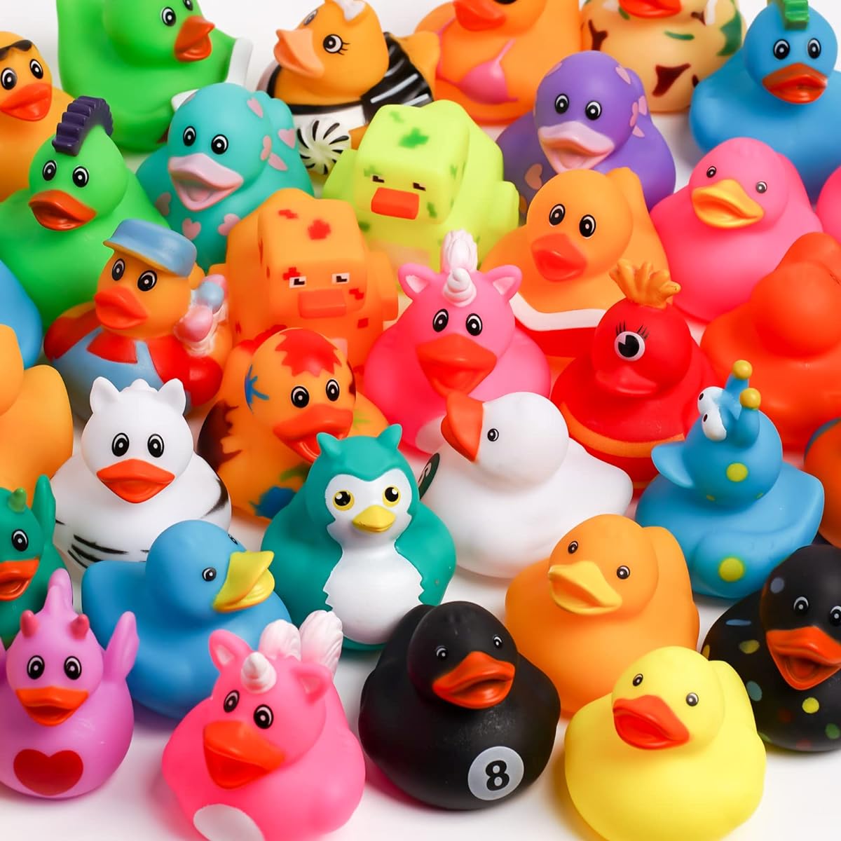 BOZILY Rubber Ducks 100 Pack Bulk, BOZILY Rubber Ducks Jeep Ducks for Ducking Rubber Ducks Bulk Shower Swimming Bath Toys (100 Pack)