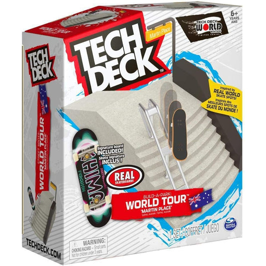 TECH DECK, Build-A-Park World Tour, Martin Place (Australia), Slope Set, Includes Authentic Skateboard Chima Ferguson Bandwidth Oval Signature Fingerboard