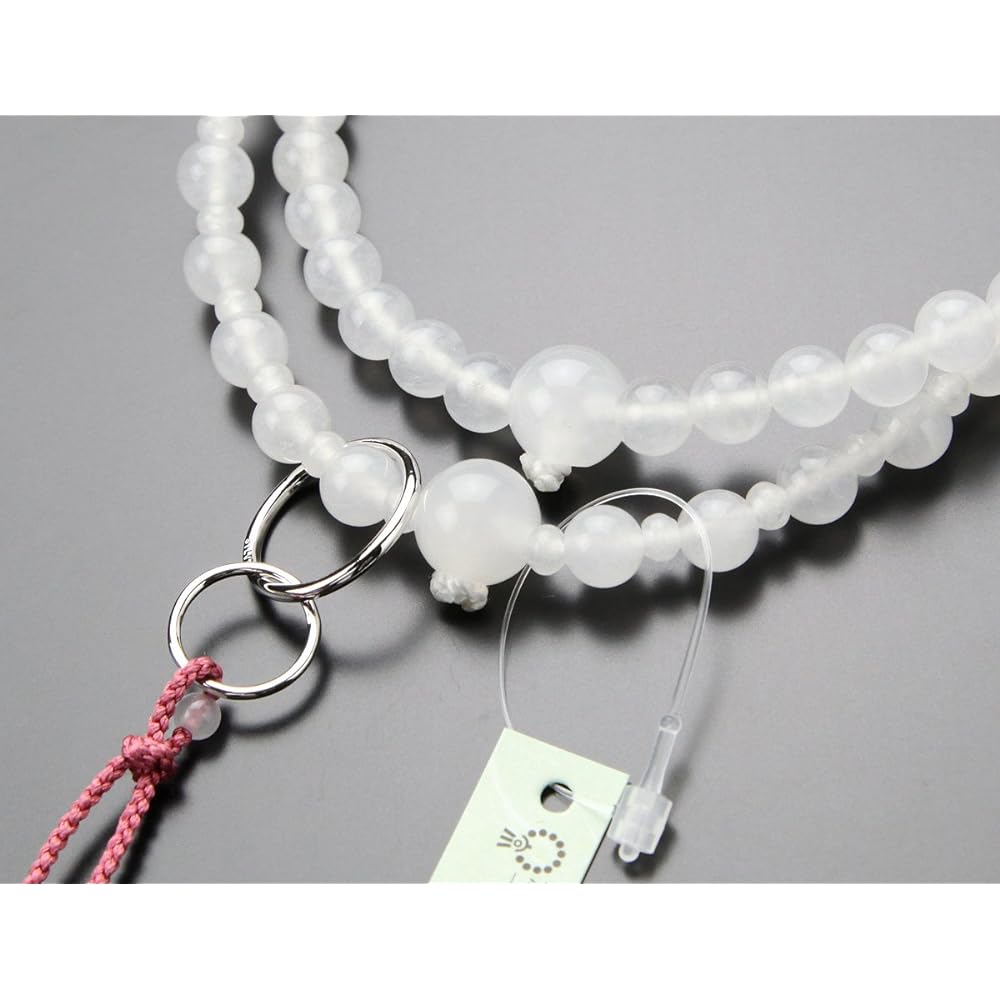 Nenju dot com Jodo sect prayer beads for women, 8 cm, white onyx, Bontenbo, Kyoto prayer beads, Kyoto recitation, white onyx, 8 cm, 102550040 Prayer beads bag free!