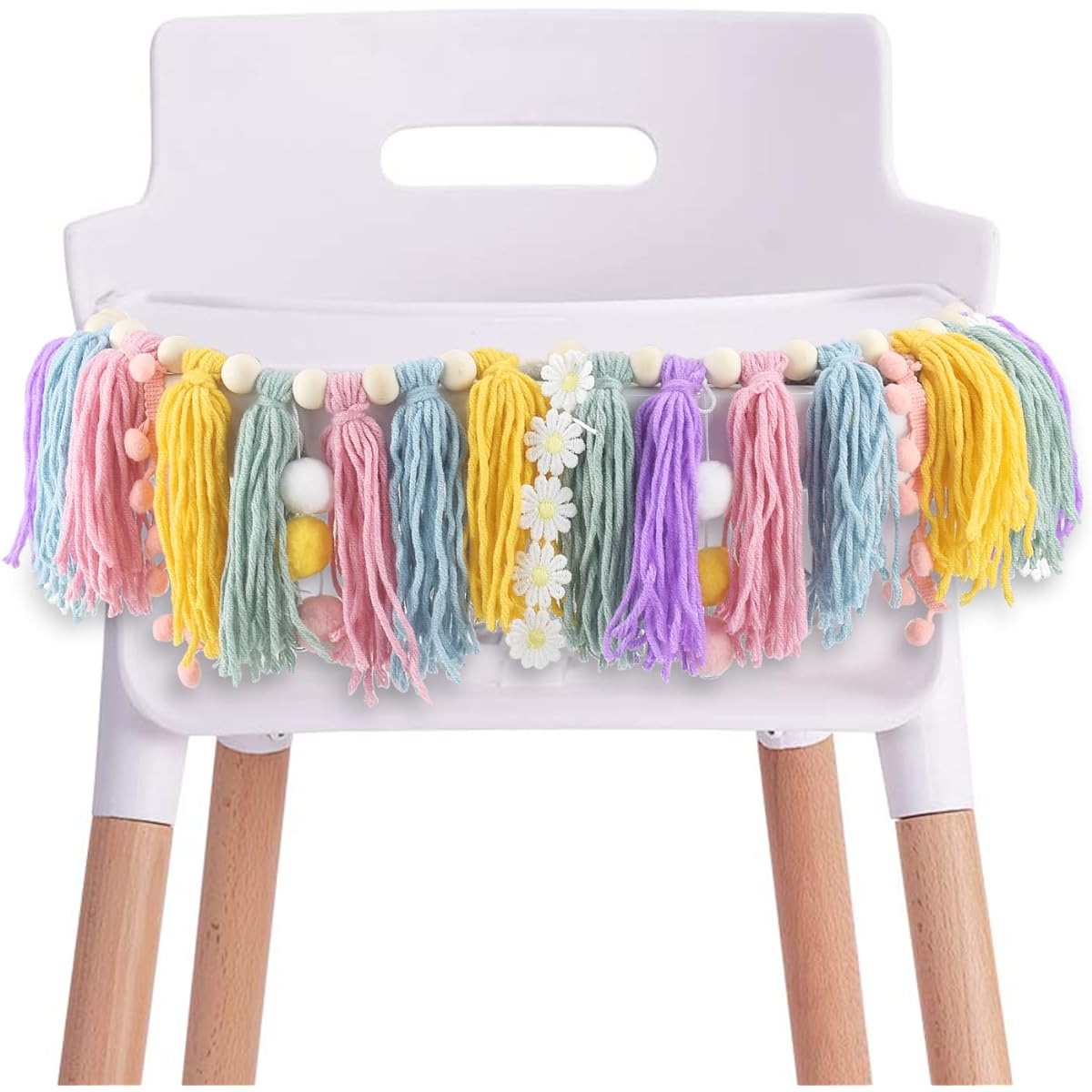 She Is A Wildflower Highchair Banner Daisy Flower Groovy First Birthday Decoration Baby Girl Birthday Cake Smash Background 1st Birthday Banner Tassel Highchair Garland 1st Girl Party