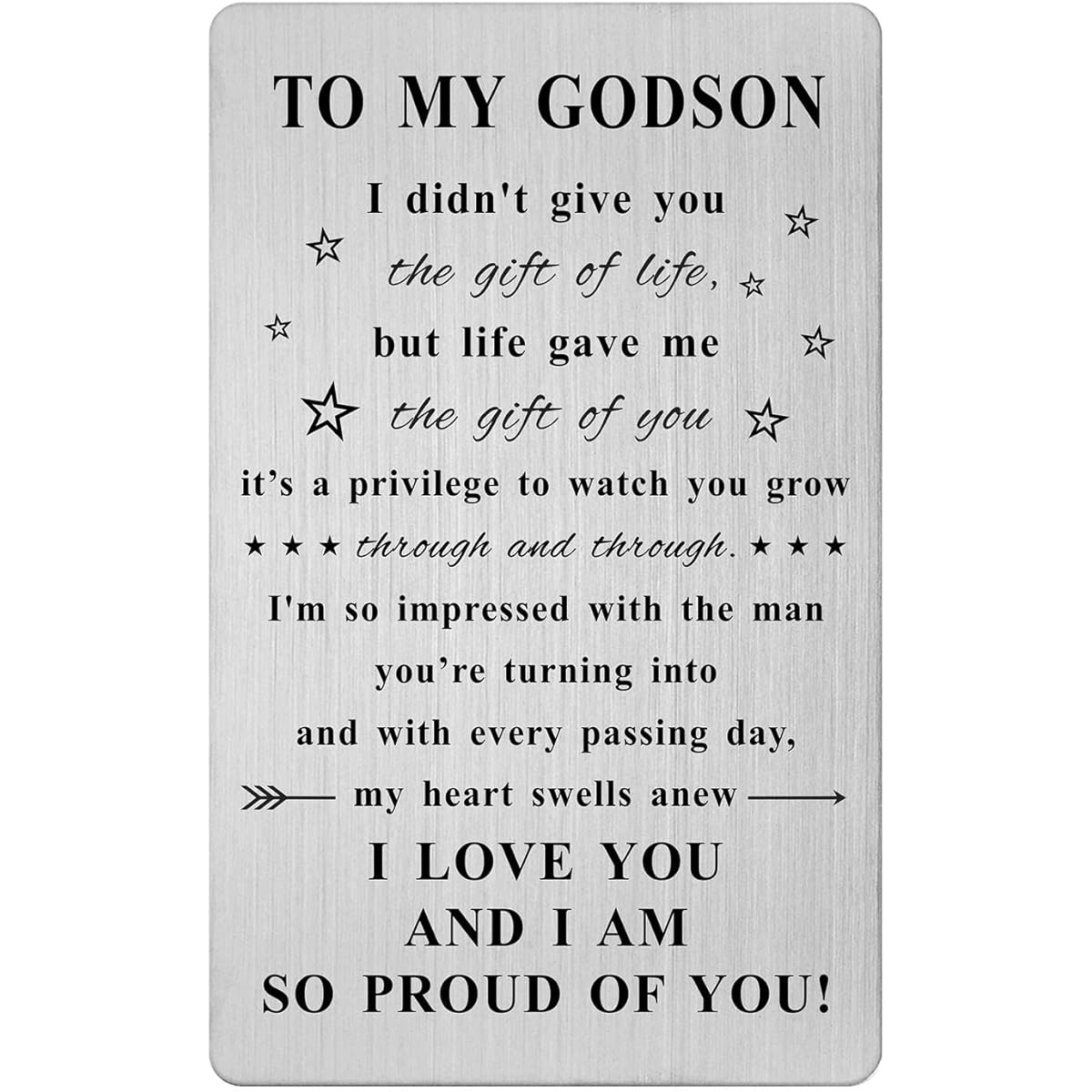 Jzxwan Godson Gifts, Godson Birthday Cards, Godson Graduation Baptism Christmas Wallet Cards, Godson Gifts for Boys from Godparents