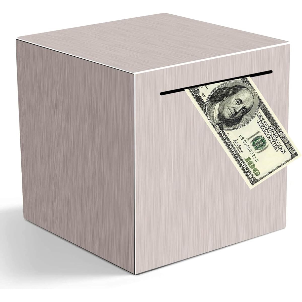 Piggy Bank for Adults, Safe Money Box, Piggy Bank for Kids, Can Only Store Money That Can't Be Taken Out (Silver, 7.5 Inch)