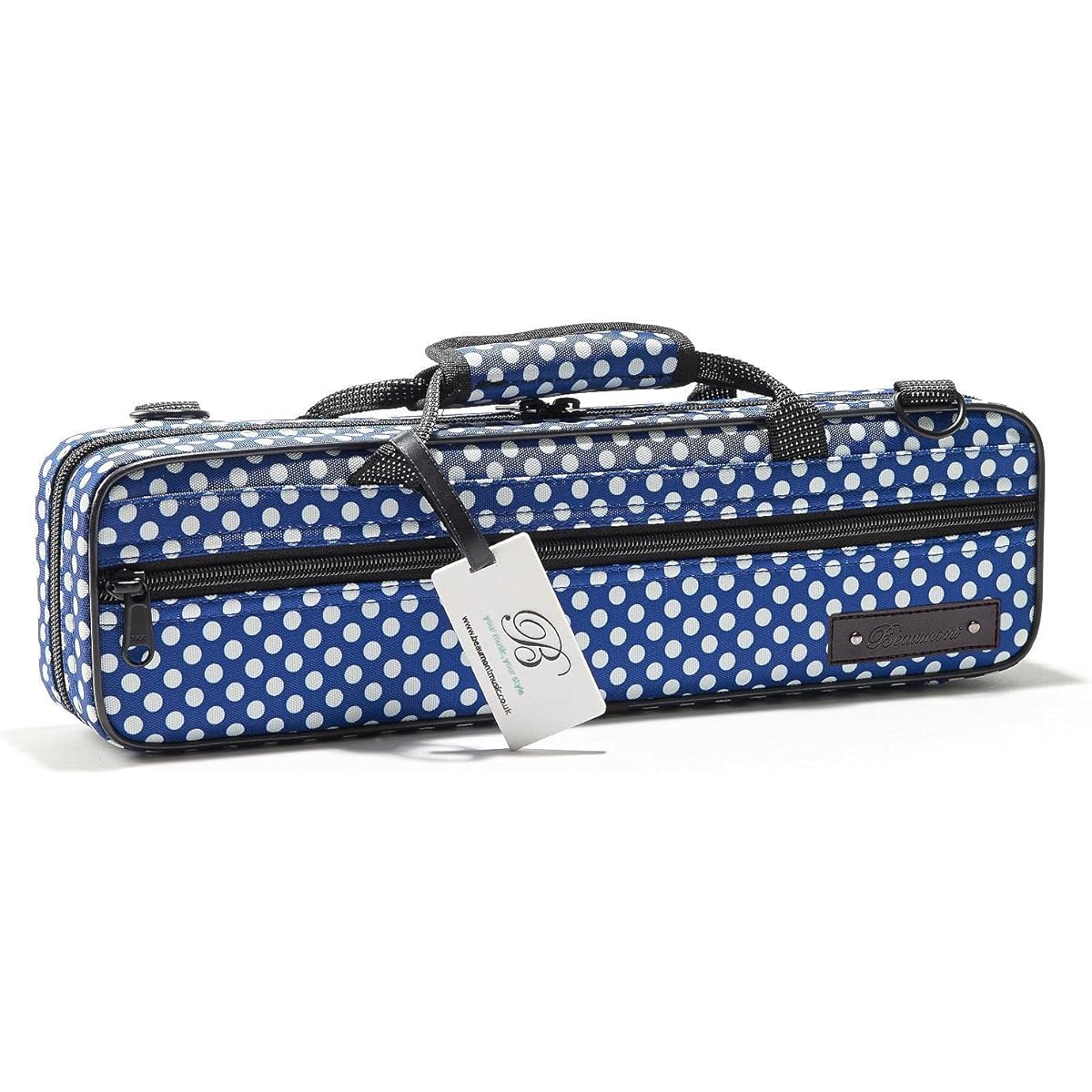 Beaumont Flute Box Case for C Pipe Color & Design: Blue Polka Dot