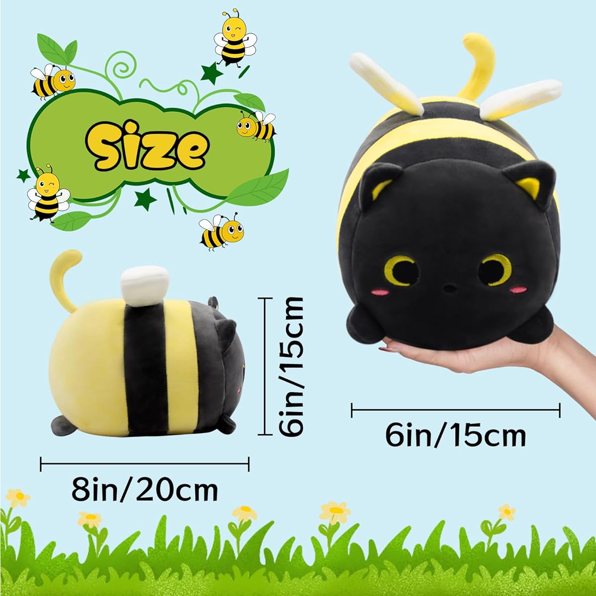 LSYDCARM Black Cat Plush Toy Black Cat Plush Toy Cat Plush Toy Pillow